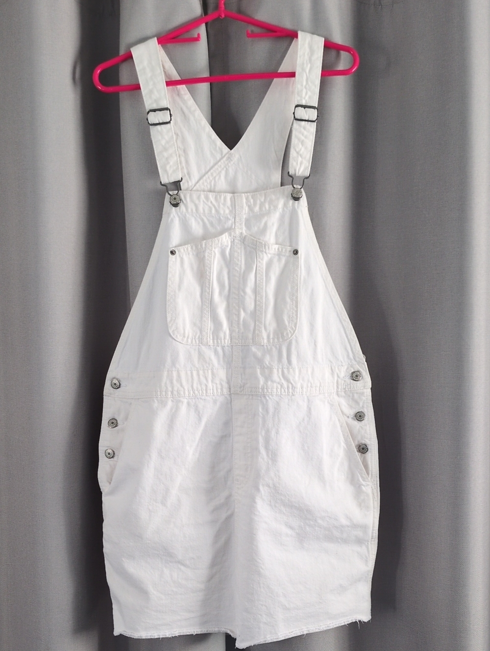 Old Navy White Denim Overall Dress